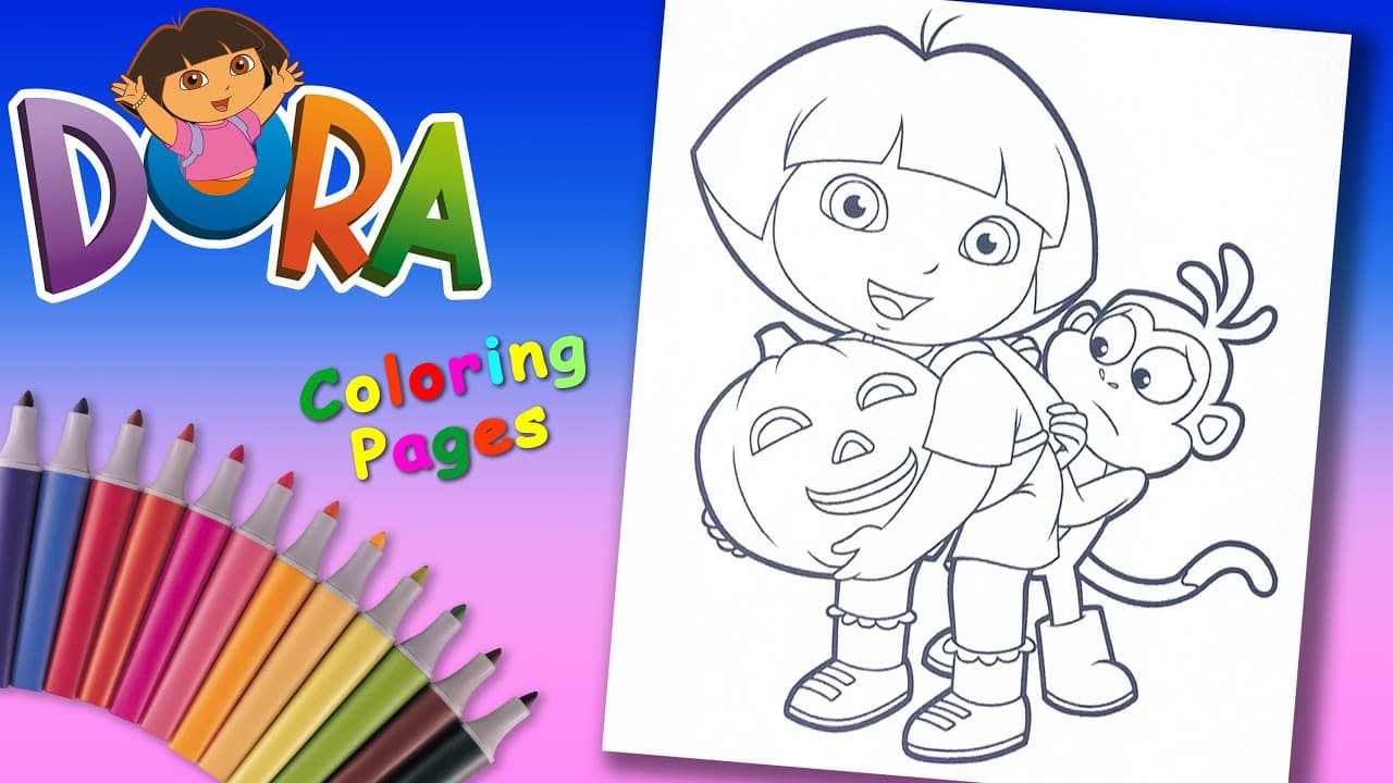 Оцветяване на картинка с Дора изследователката