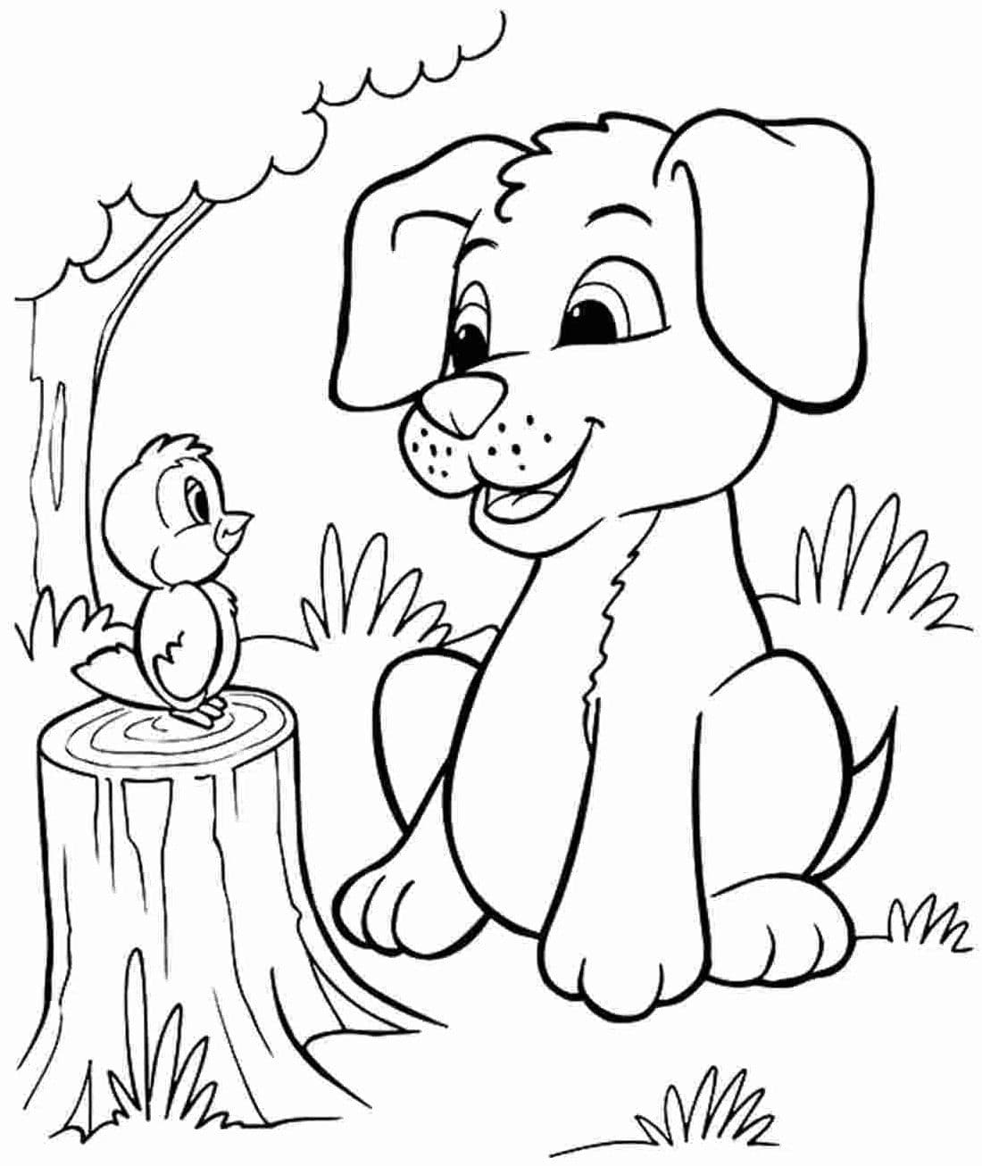 Картинка за оцветяване * Кученце