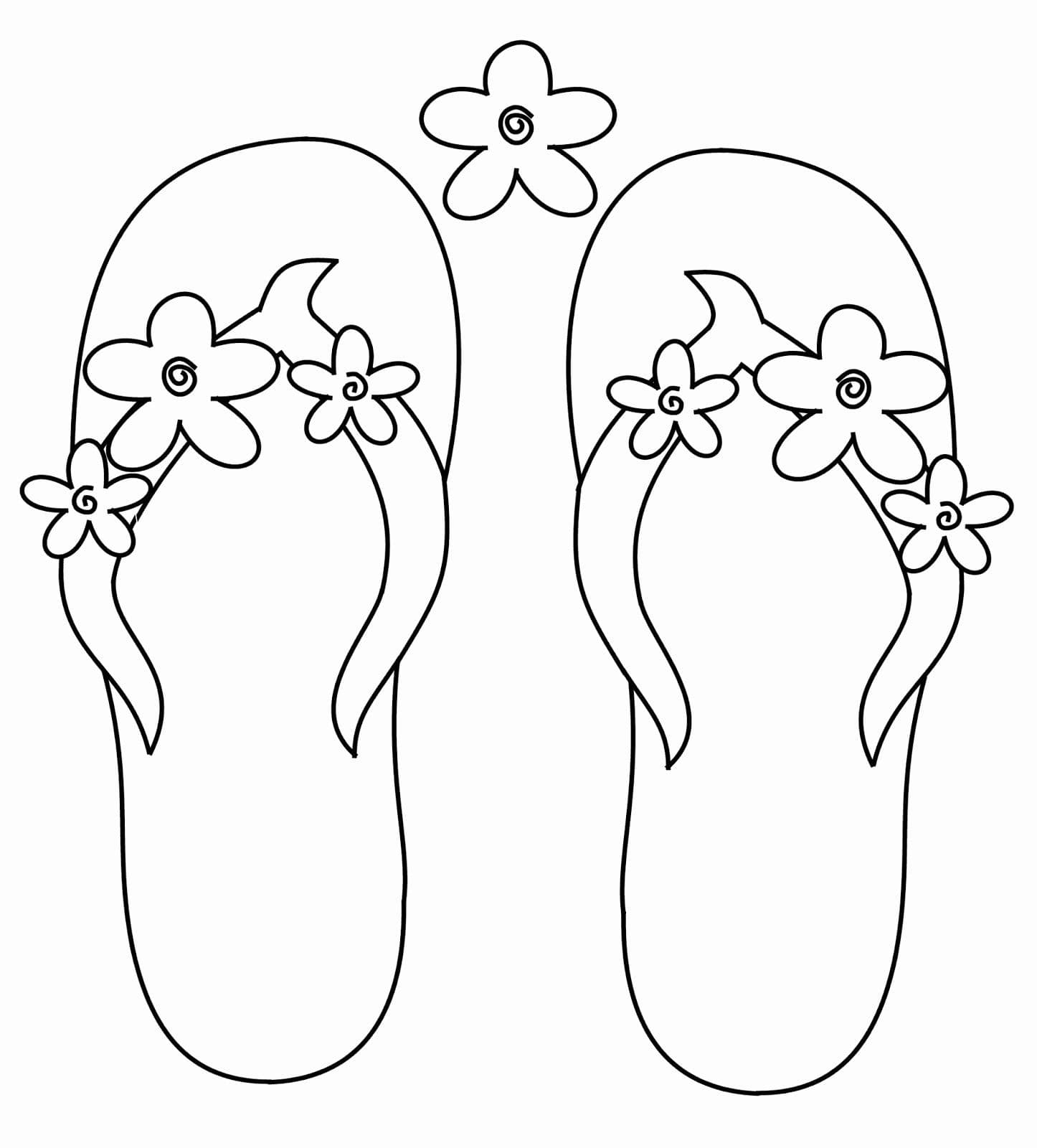 Free Coloring Page featuring Flip Flops and Summer Items