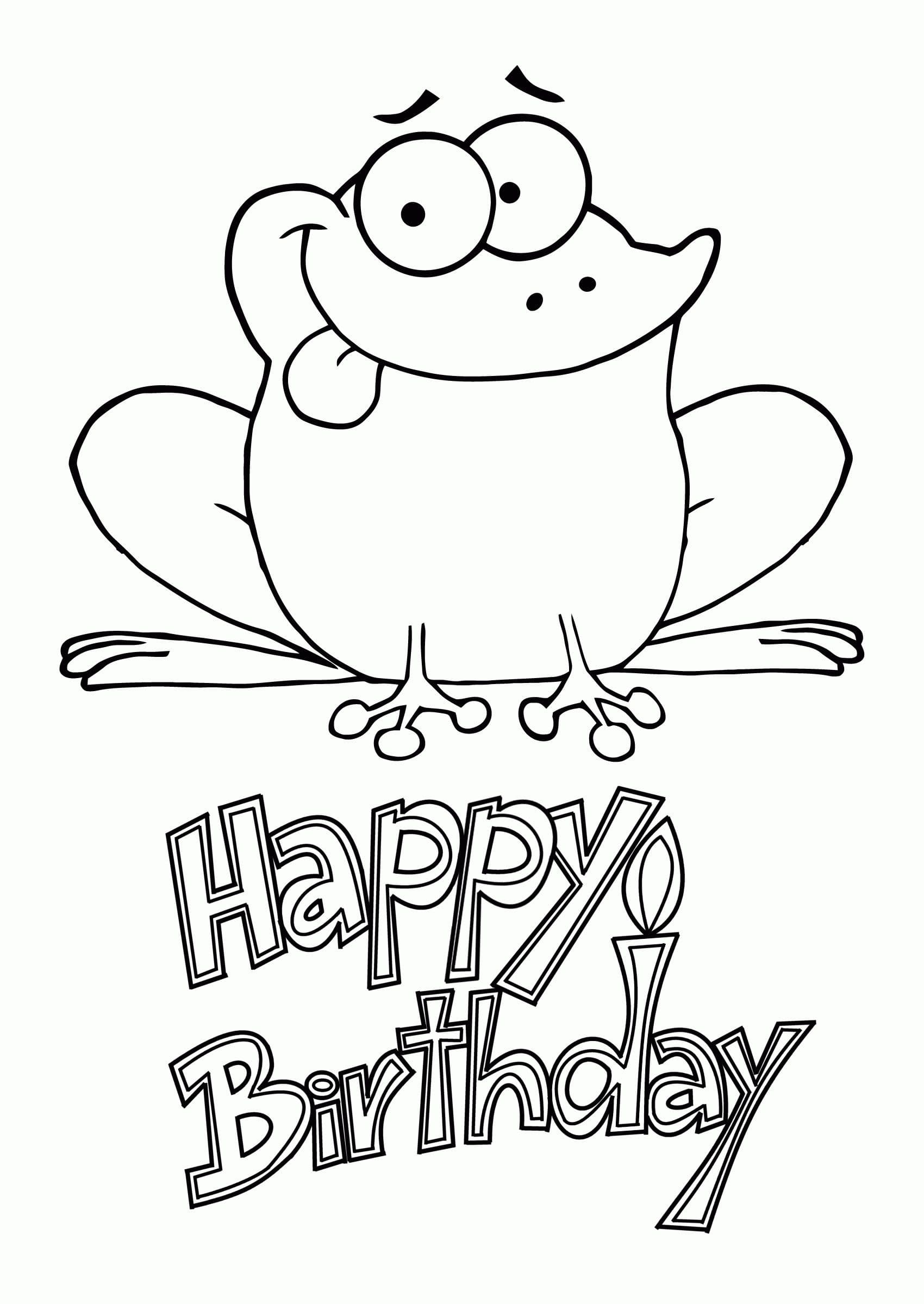 Printable Coloring Page * Happy Birthday Card