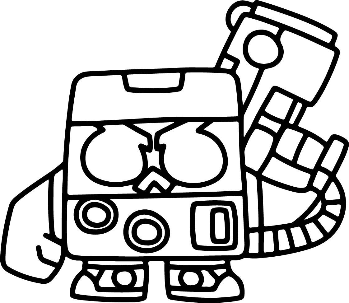 Brawl Stars * Pagina da Colorare Stampabile in Stile 8-Bit