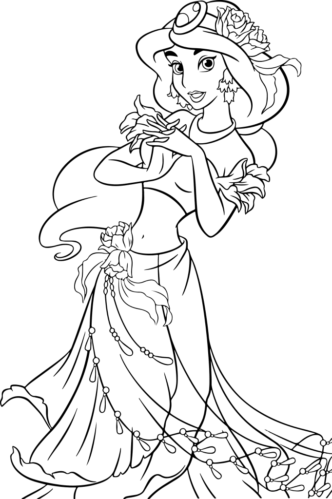 Printable Coloring Page of an Arabian Princess