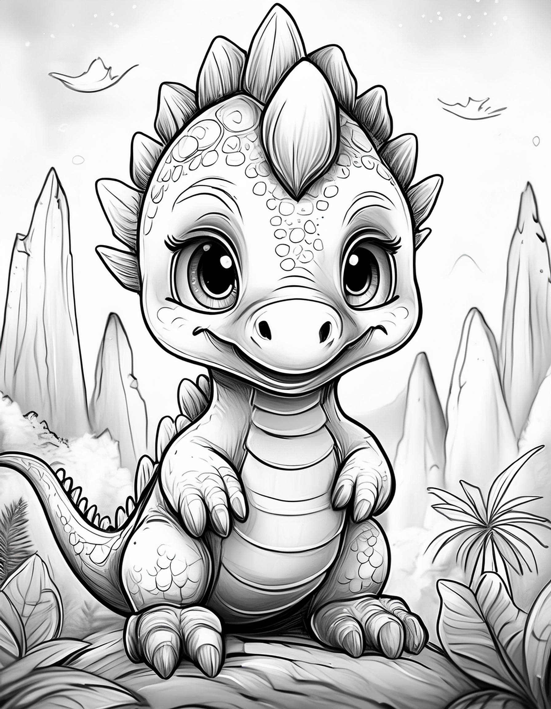 Page de Coloriage Imprimable de Bébé Monstre