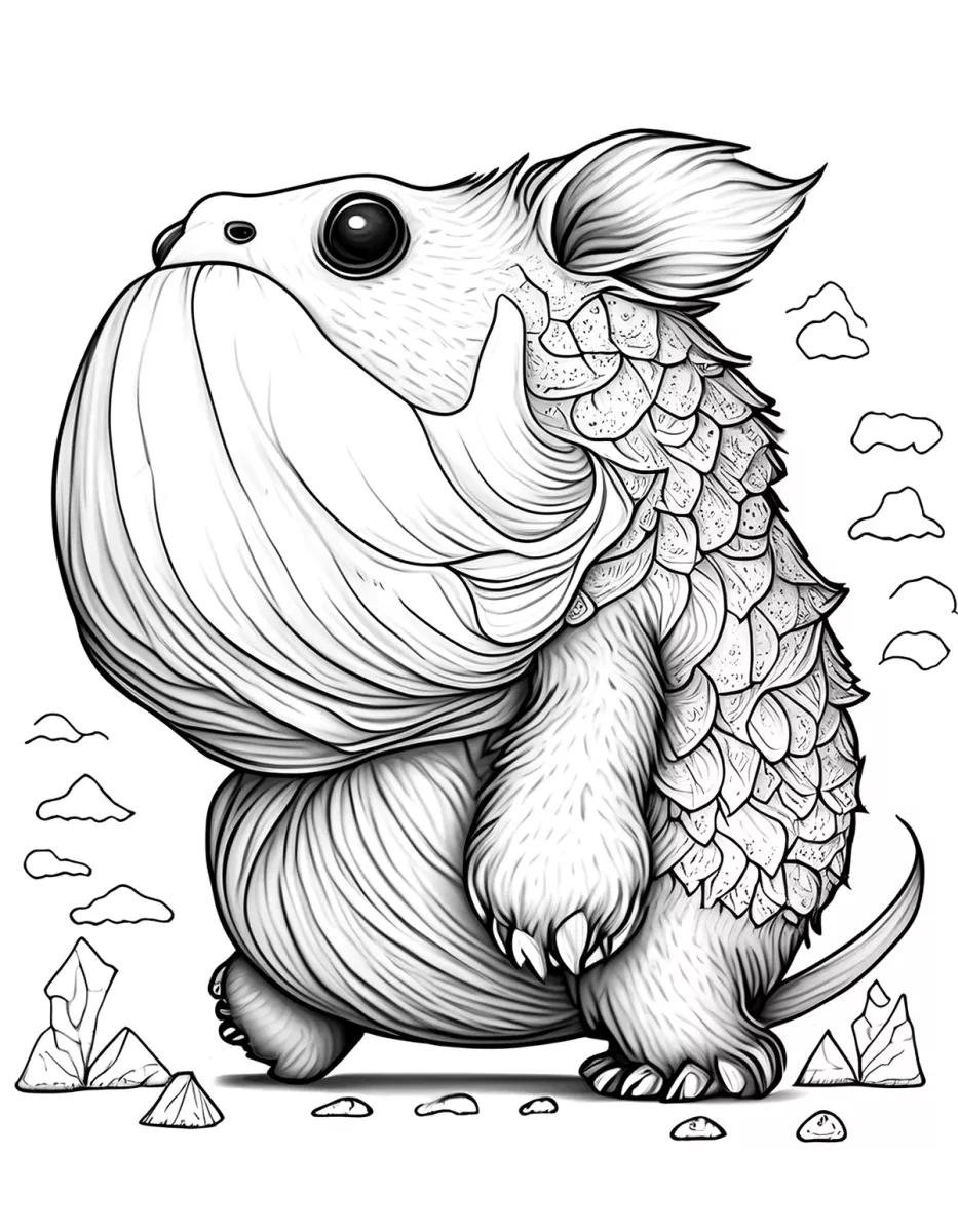 Página para Colorear Imprimible de un Gran Monstruo Caminante