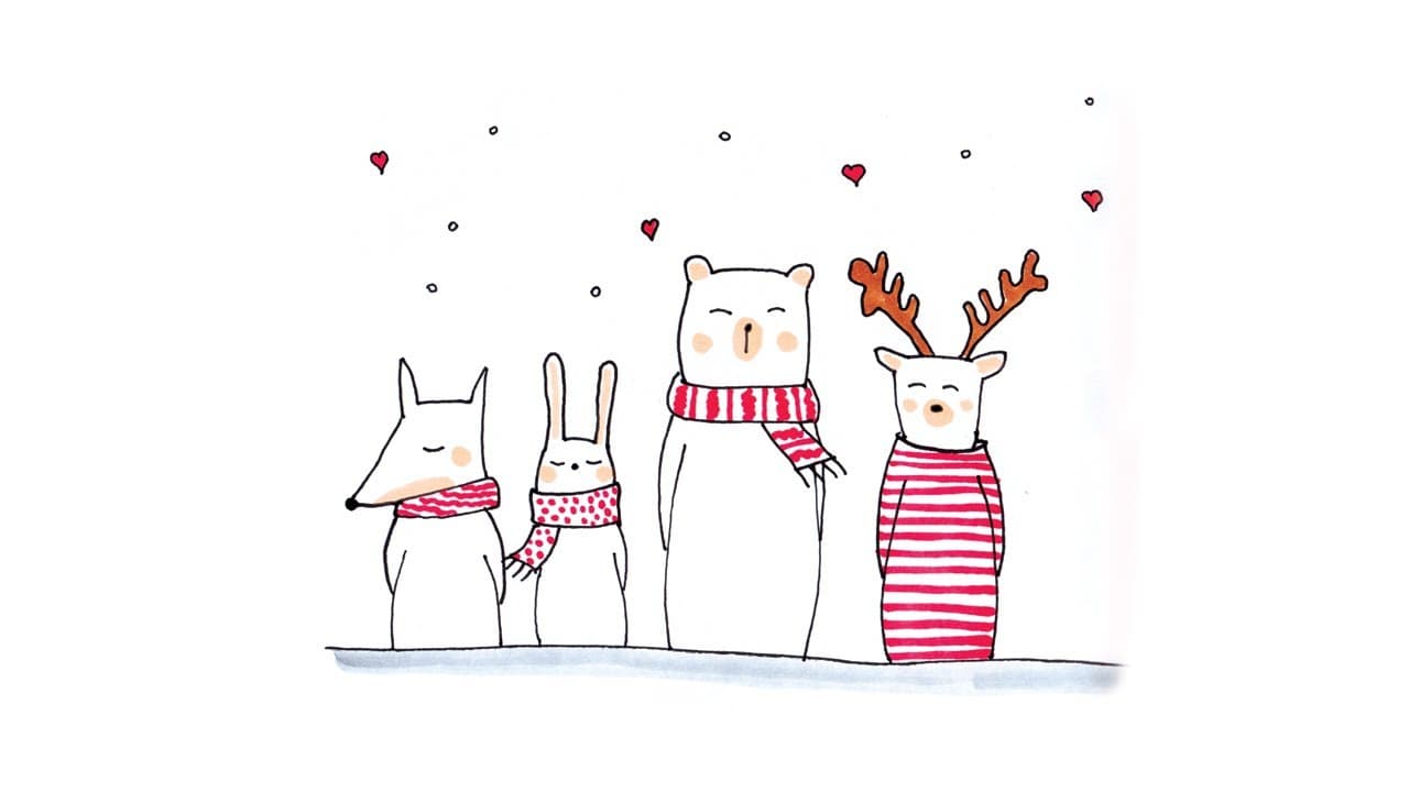 Зимна рисунка – Приятели животинки