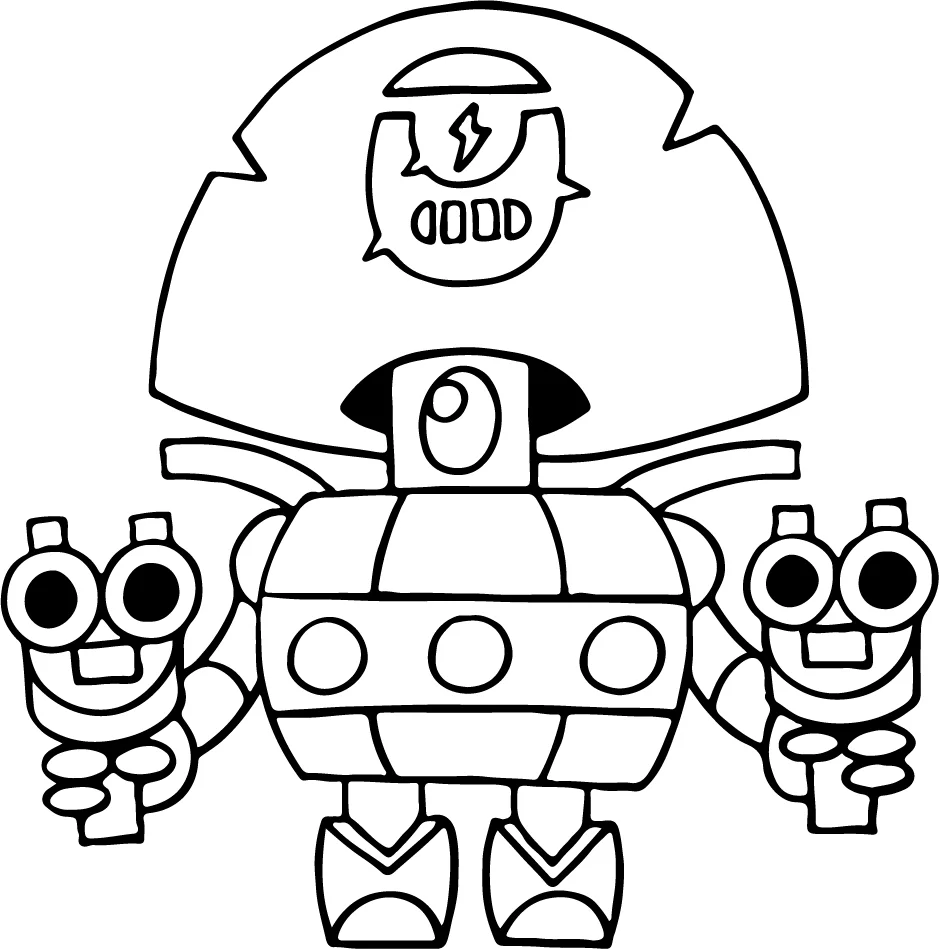 Printable Coloring Page of Darryl from Brawl Stars