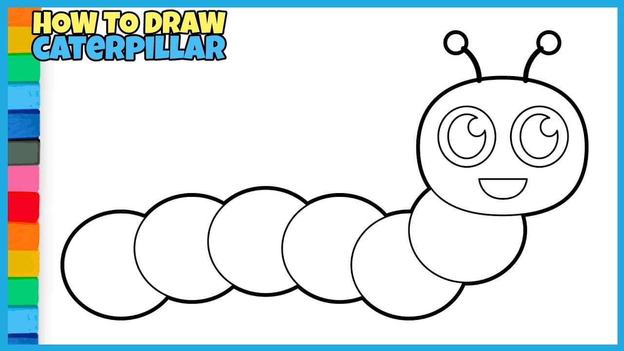 Рисуване и оцветяване на гъсеничка