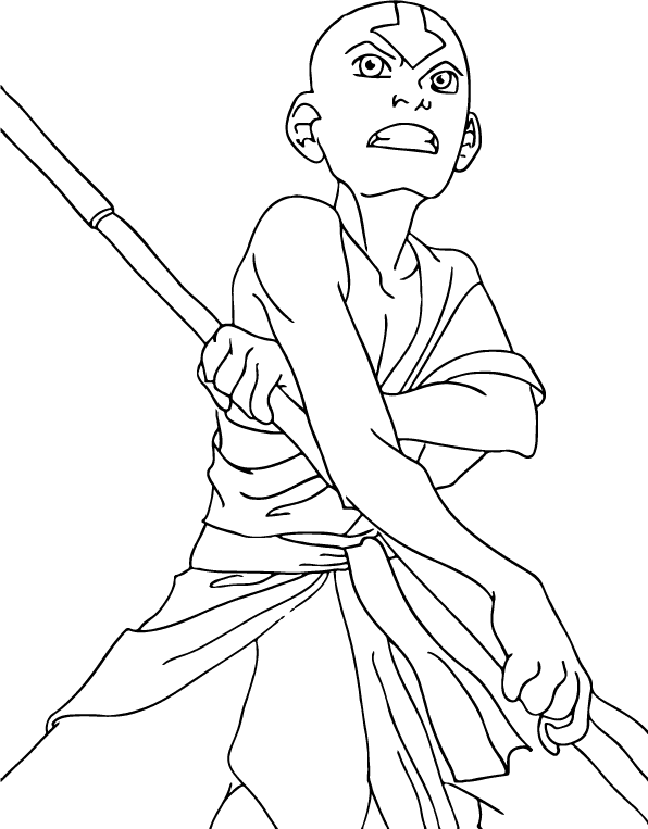 Printable Coloring Page of Avatar Aang