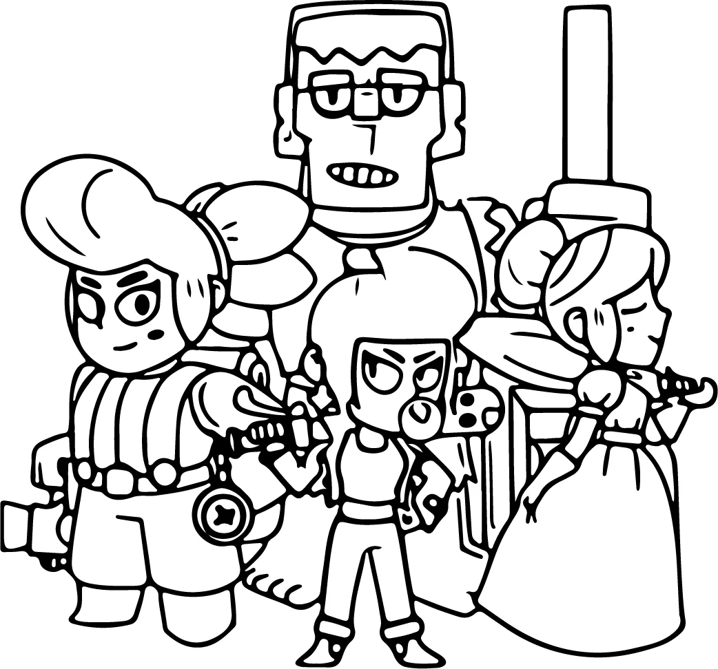 Pagina da Colorare Stampabile di Brawl Stars * Epici Brawlers