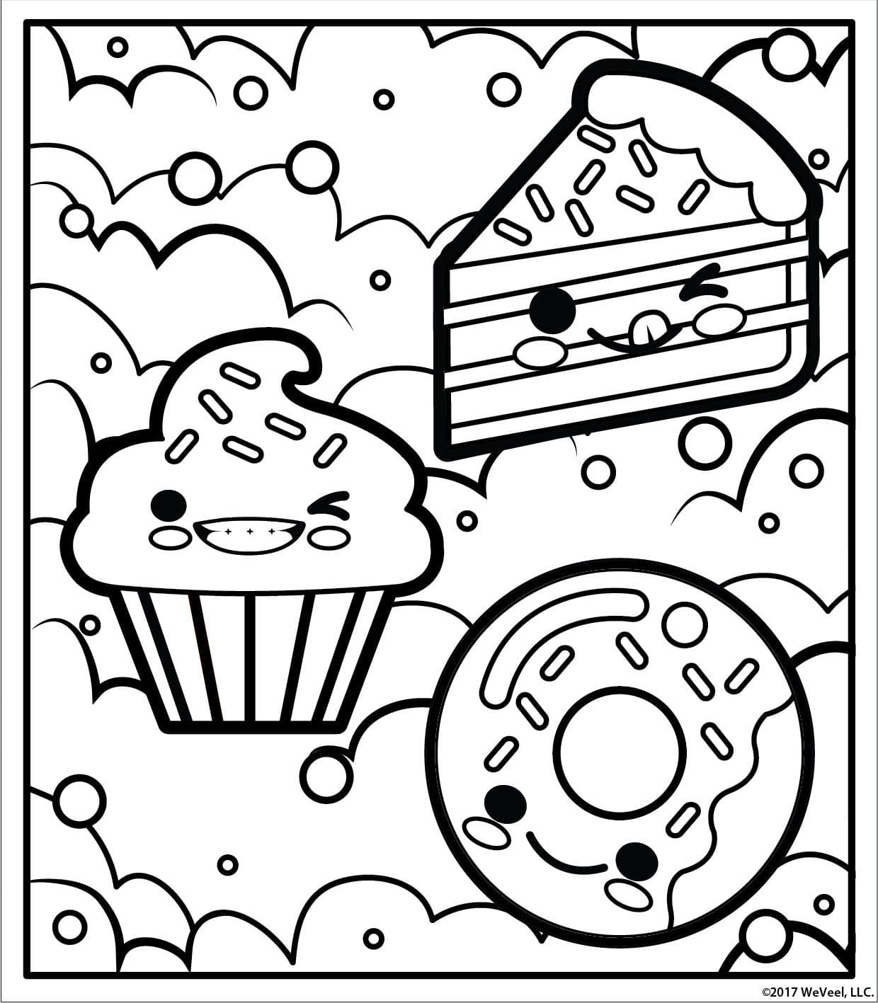 Coloring Picture * Doodle Cakes and Cupcakes