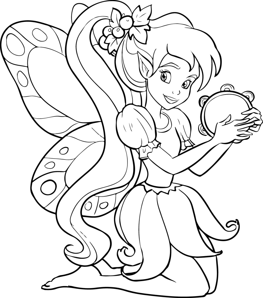 Раскраска с изображением феи