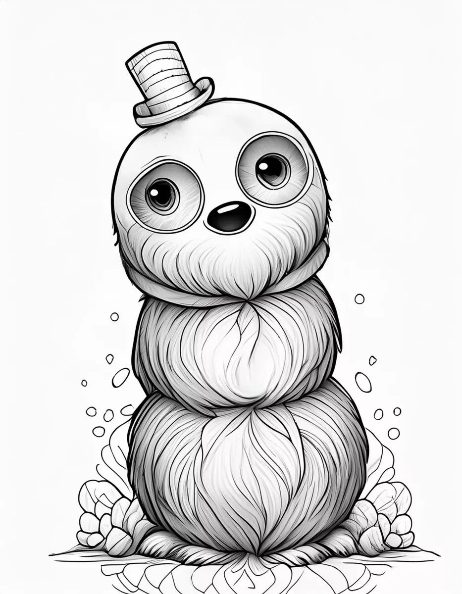 Чудовище снежен човек * Рисунка за оцветяване