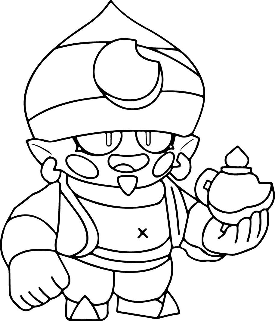 Pagina da Colorare Stampabile di Gene da Brawl Stars