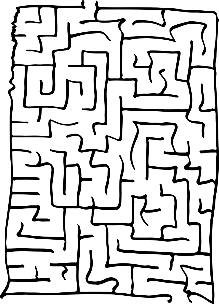 Раскраска-лабиринт Найди выход