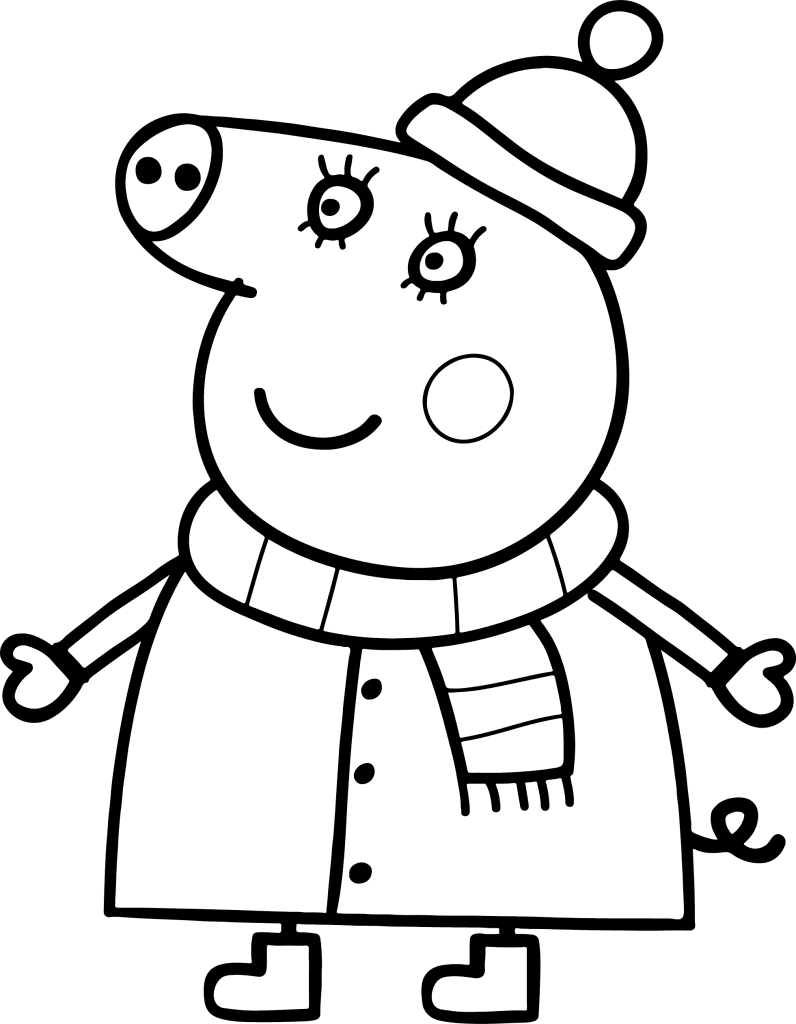 Printable Coloring Page of Mummy Pig