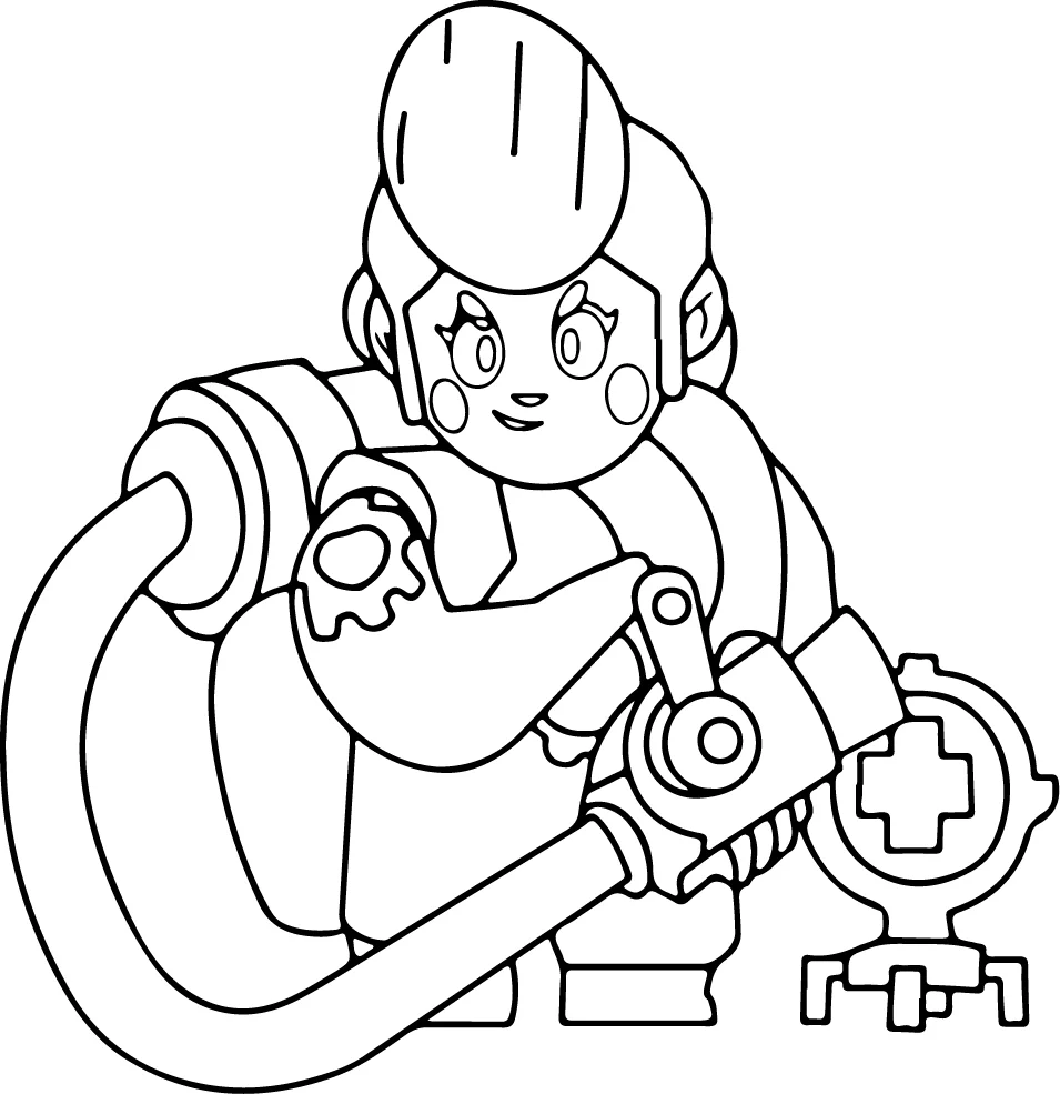 Пам от Брол Старс * Картинка за принтиране и оцветяване