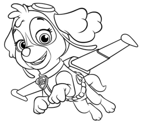 Page de coloriage à imprimer de Pat’ Patrouille * Skye