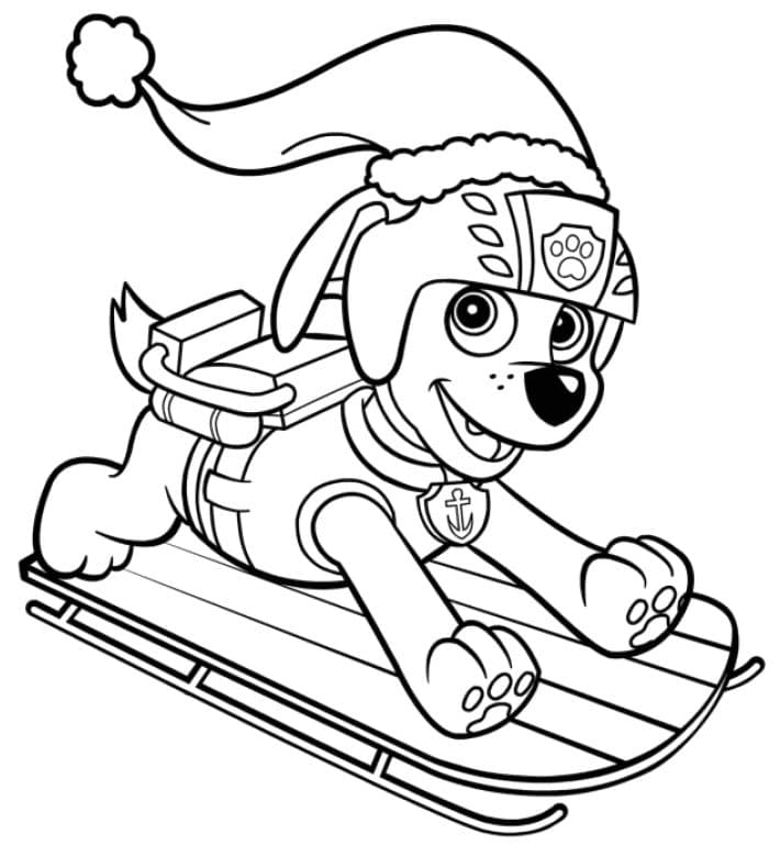 Paw Patrol Printable Coloring Page * Zuma on a Sled