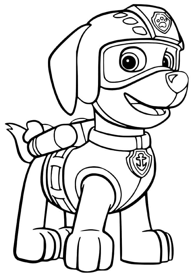Paw Patrol * Printable Coloring Page of Zuma