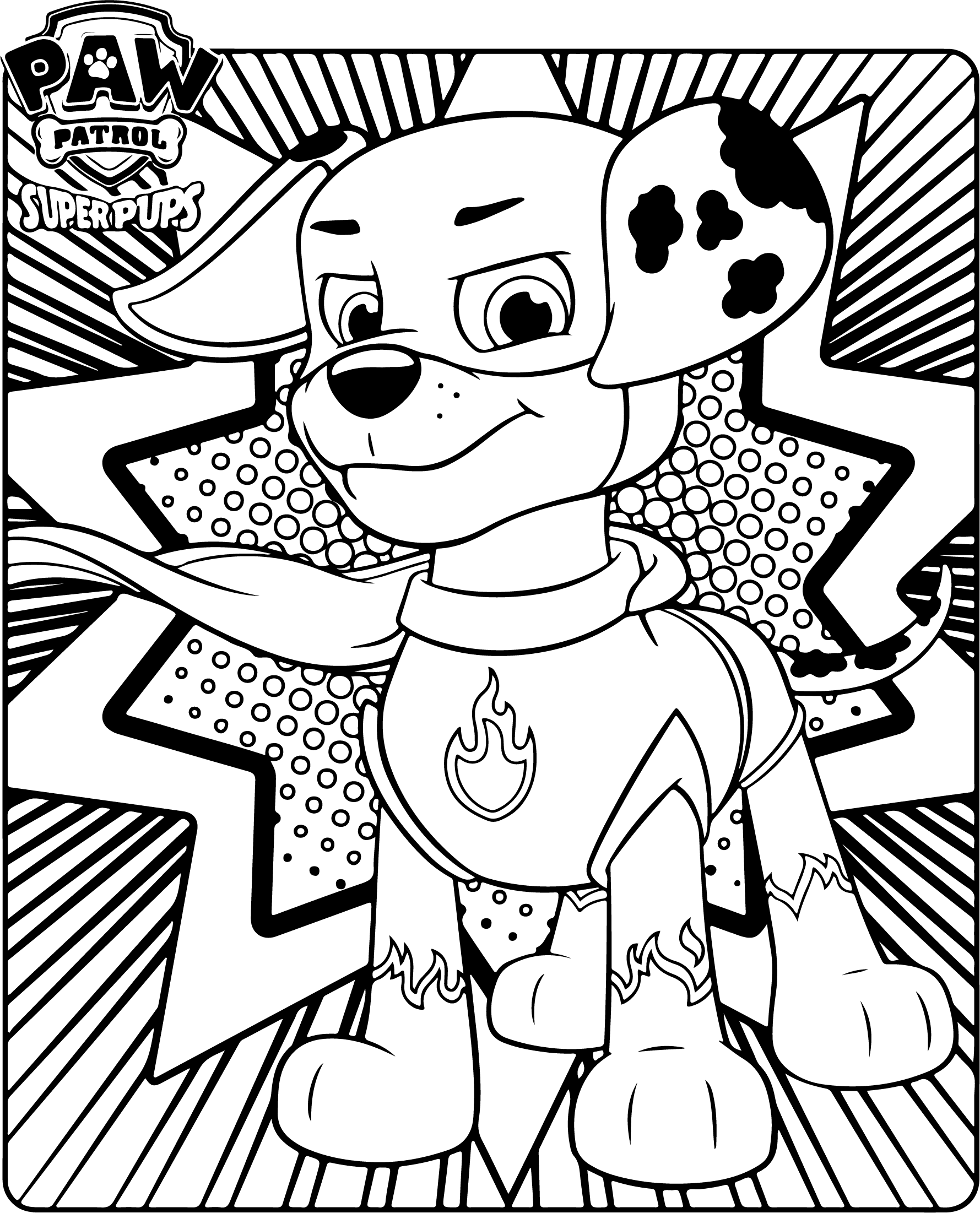 Paw Patrol Super Pup * Printable Coloring Page