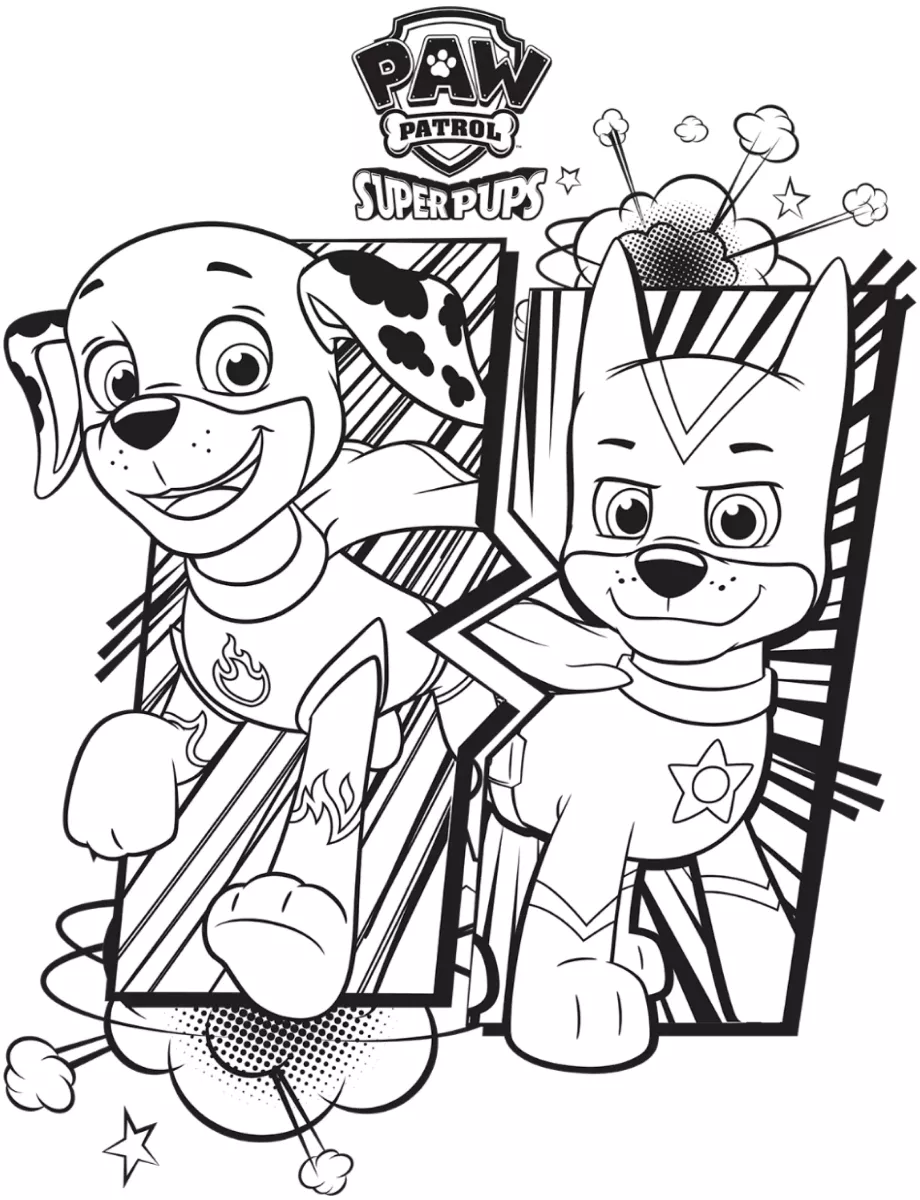 Paw Patrol Super Pups * Printable Coloring Page