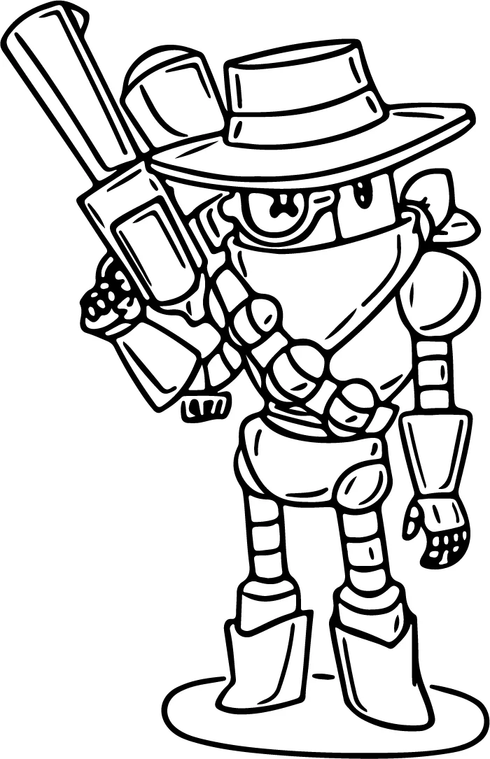 Рико от Брол Старс * Картинка за принтиране и оцветяване