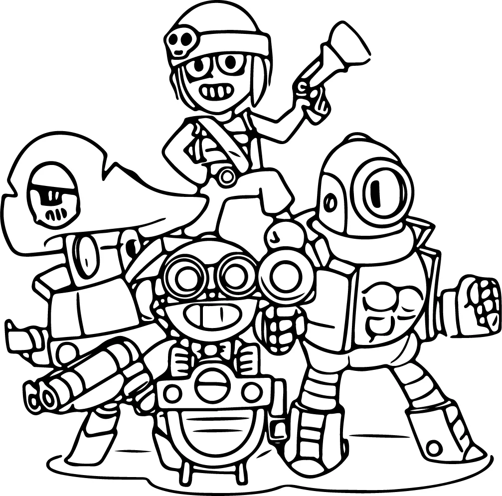 Printable Coloring Page of Rare Brawlers from Brawl Stars