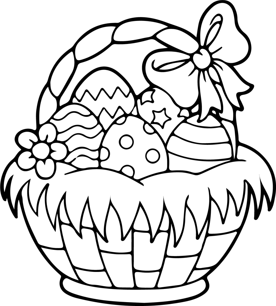 Coloriage de Panier d’Œufs de Pâques