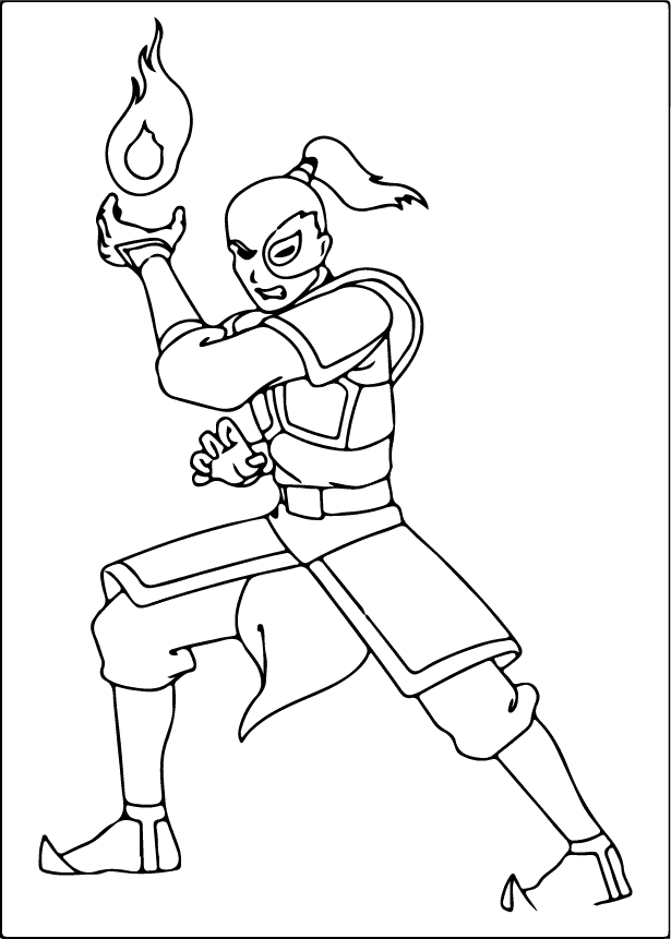 Картинка за принтиране и оцветяване на Зуко от Аватар