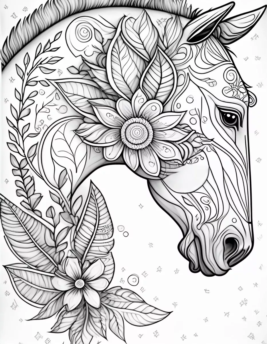 Page à Colorier Imprimable d’un Beau Cheval