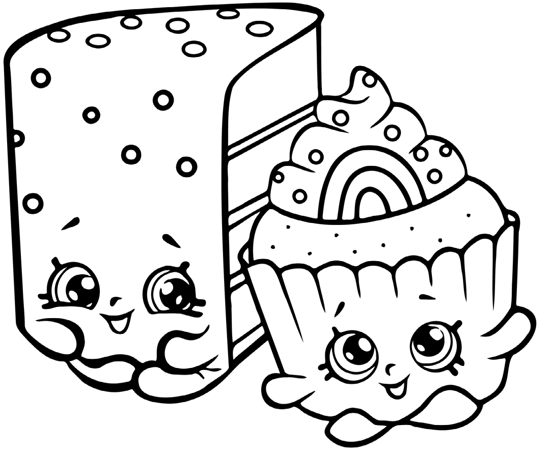 Cake and Cupcake * Printable Coloring Page