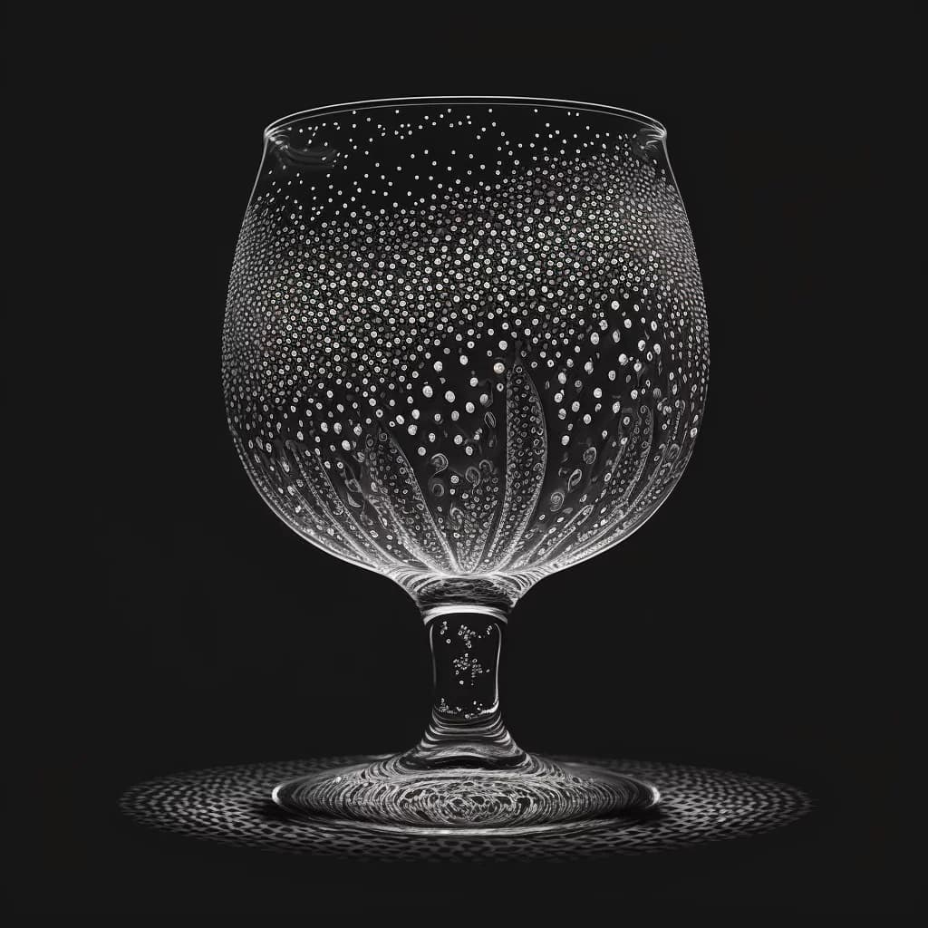 Zeichnung einer Tasse auf schwarzem Hintergrund