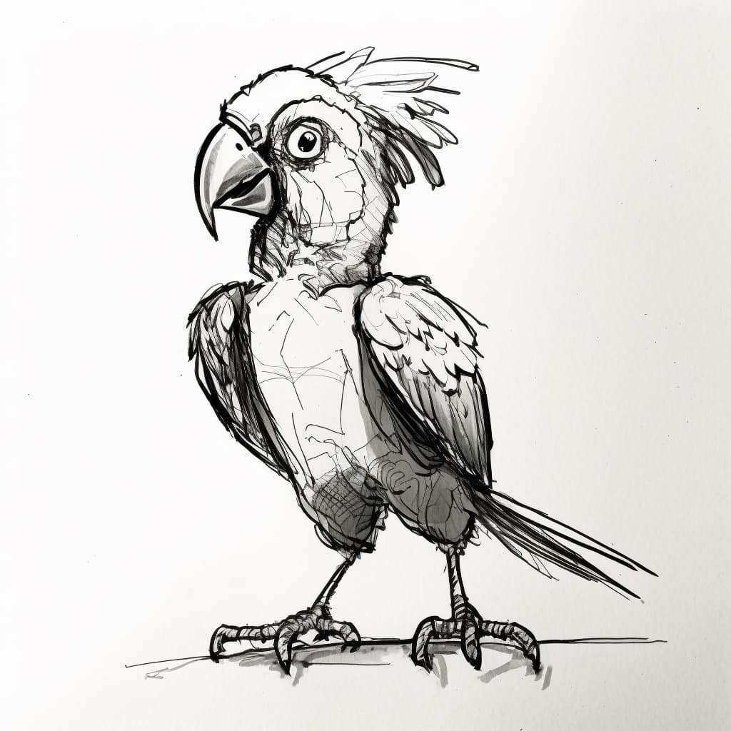 Disegno di un Pappagallo Arrabbiato
