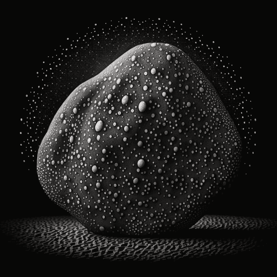 Disegno su Pietra su Sfondo Nero