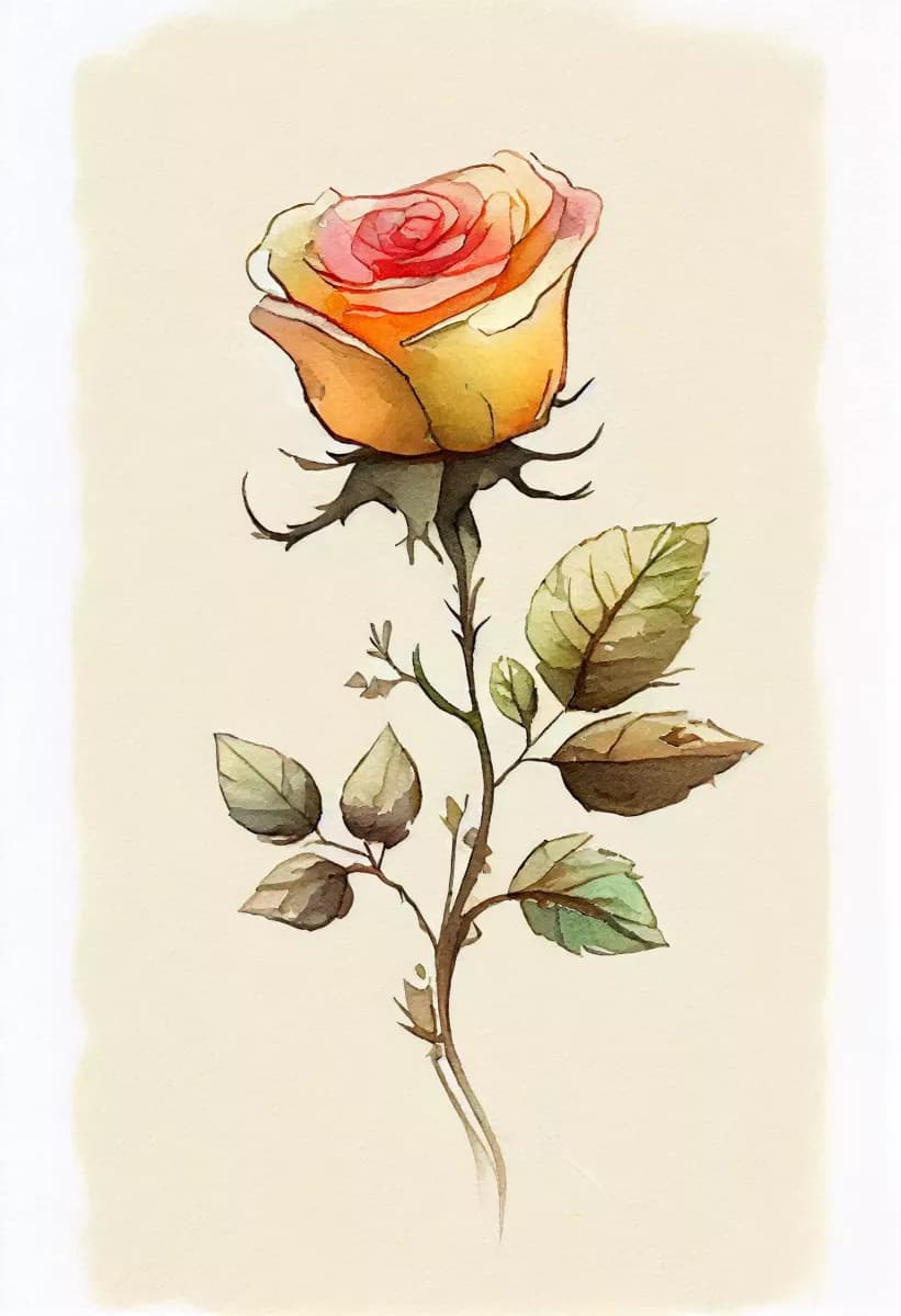 Рисунка на роза