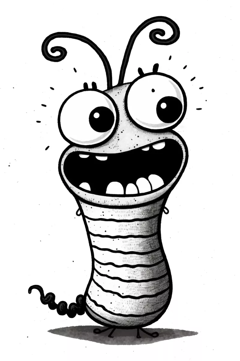 Рисунка на червей