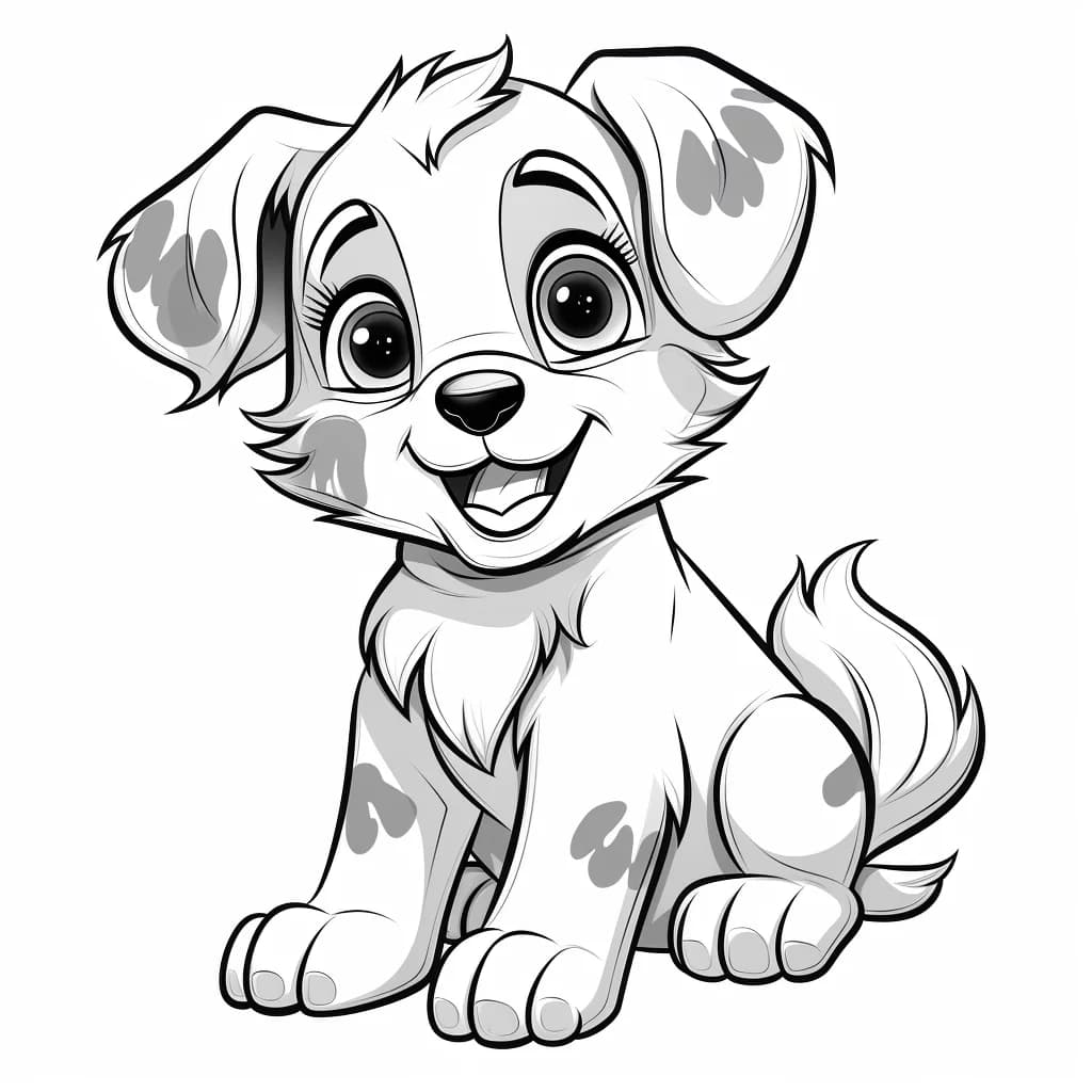 Ausmalbild eines Alabai-Welpen zum Ausdrucken