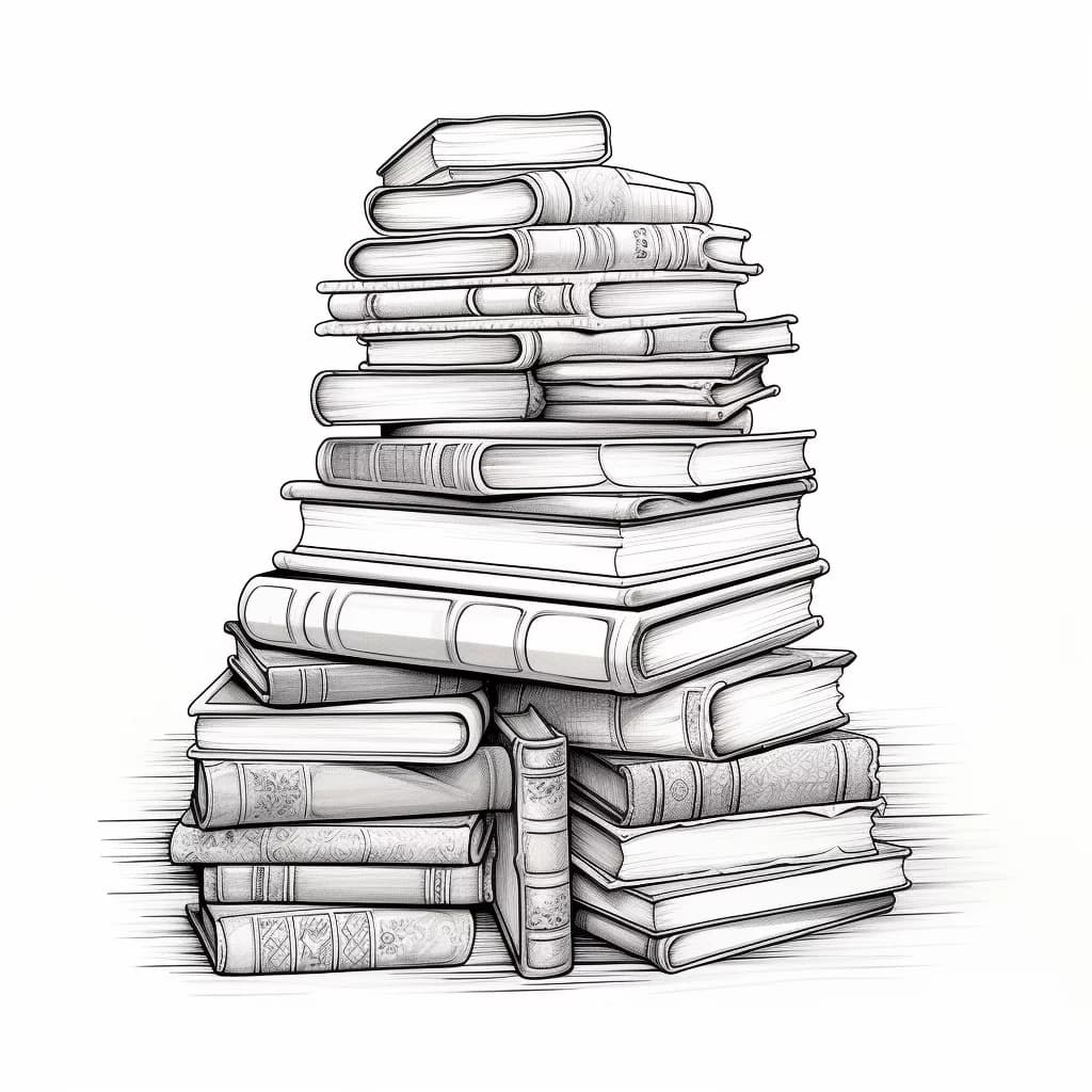 Купчина книги * Рисунка за оцветяване за възрастни
