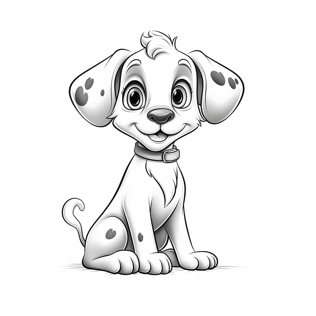 Рисунка на кученце далматинец за оцветяване