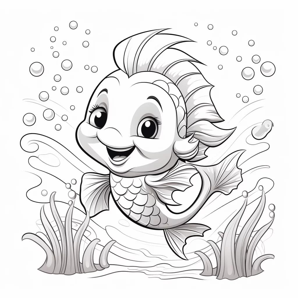 Рибка * Лятна рисунка за оцветяване