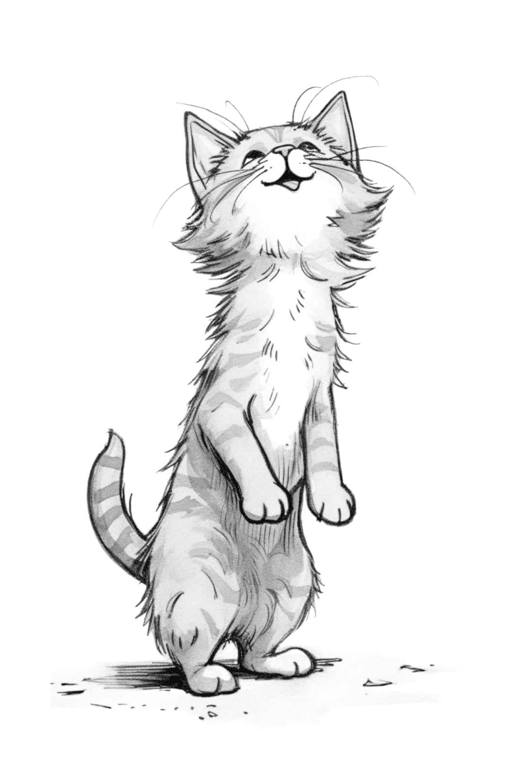 Neugieriges Kätzchen * Ausmalbild zum Ausdrucken