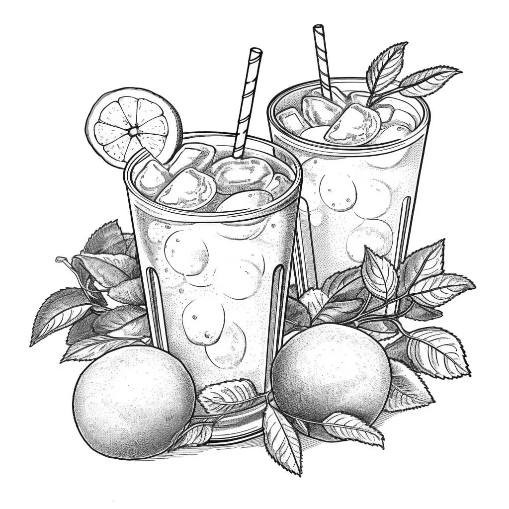 Лимонада * Летняя раскраска для раскрашивания