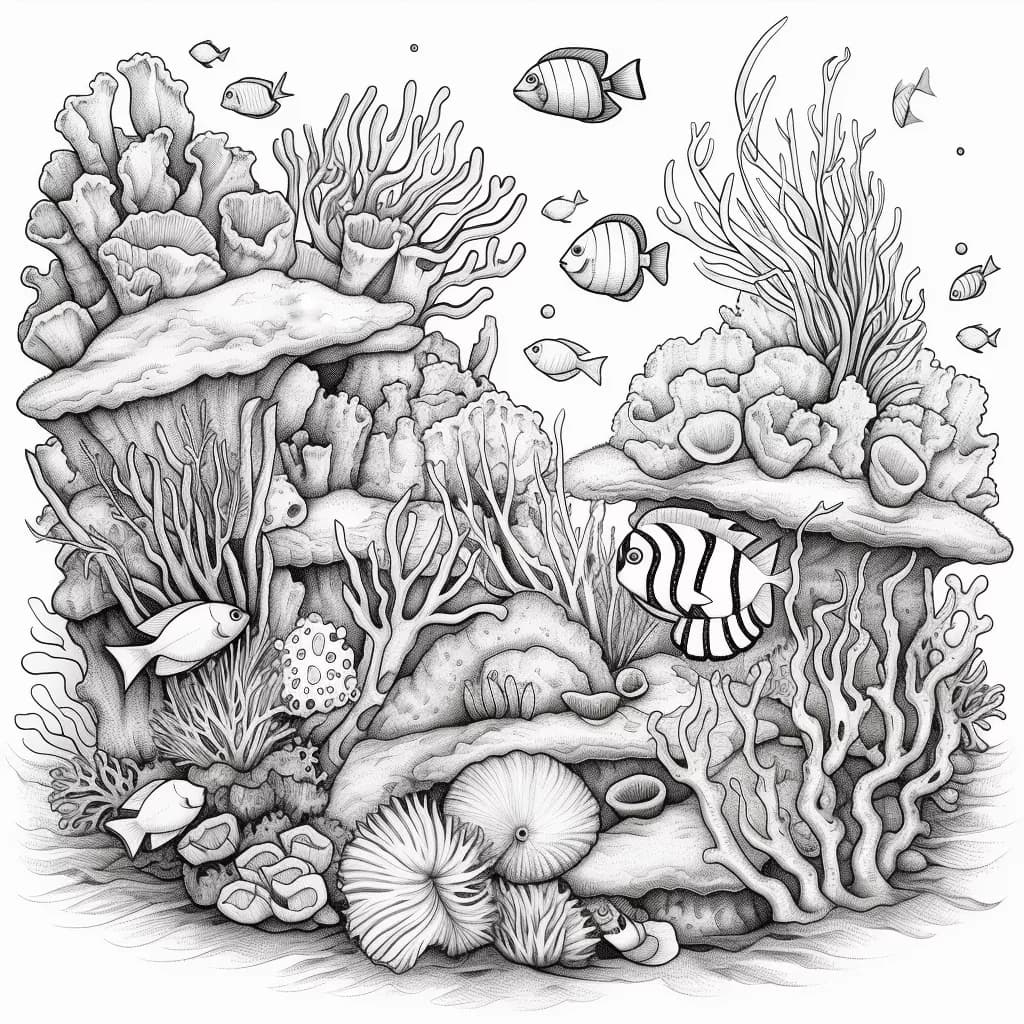 Морско дъно * Лятна рисунка за оцветяване