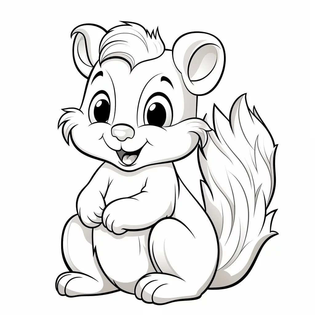 Ausmalbild zum Ausdrucken von einem Eichhörnchen