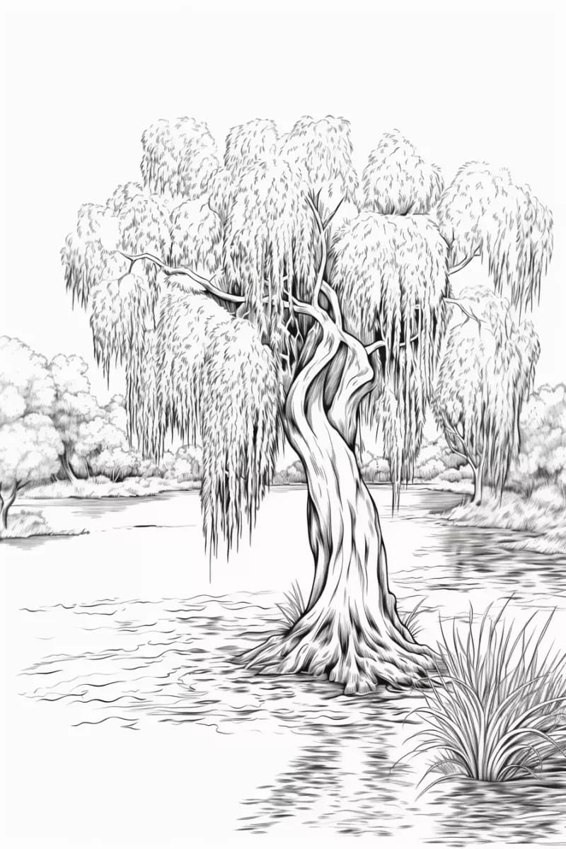 Página para Colorear Imprimible de Sauce