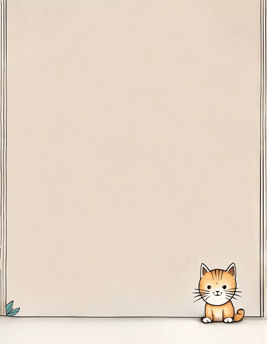 Renkli Yavru Kedi Yazı Sayfası * Satır Yok