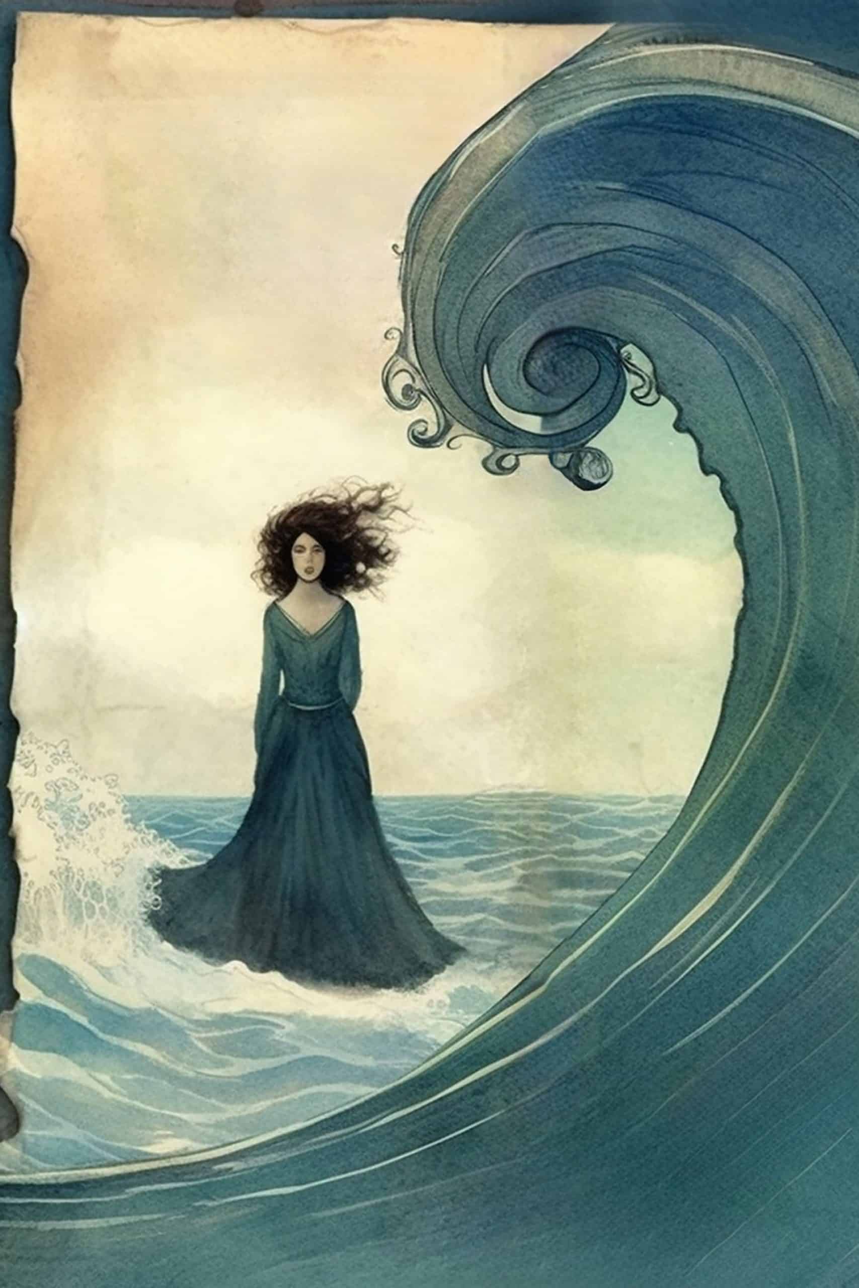 Renkli Yazı Sayfası * Deniz Cadısı ve Büyük Dalga * Satır Yok