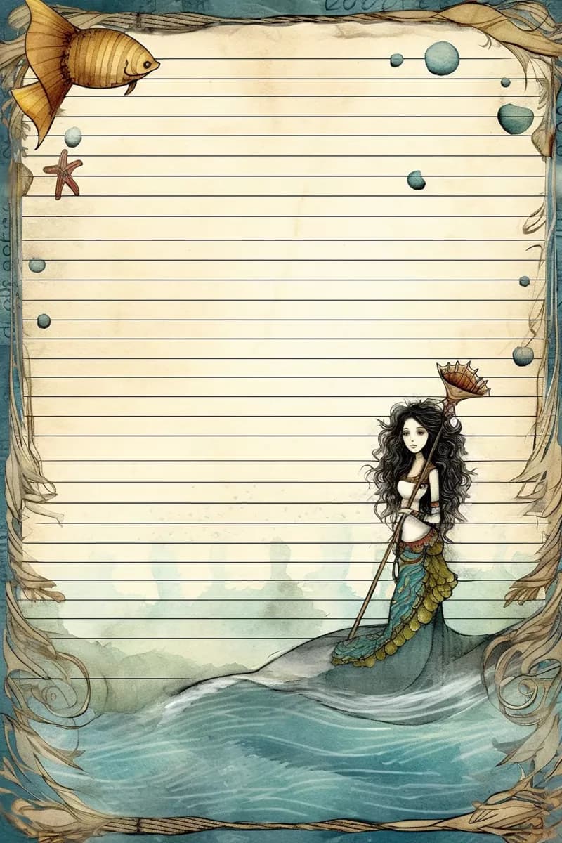 Renkli Yazı Sayfası * Deniz Cadısı * Çizgili