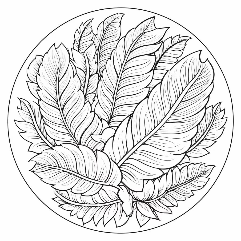 Página para colorear de plumas