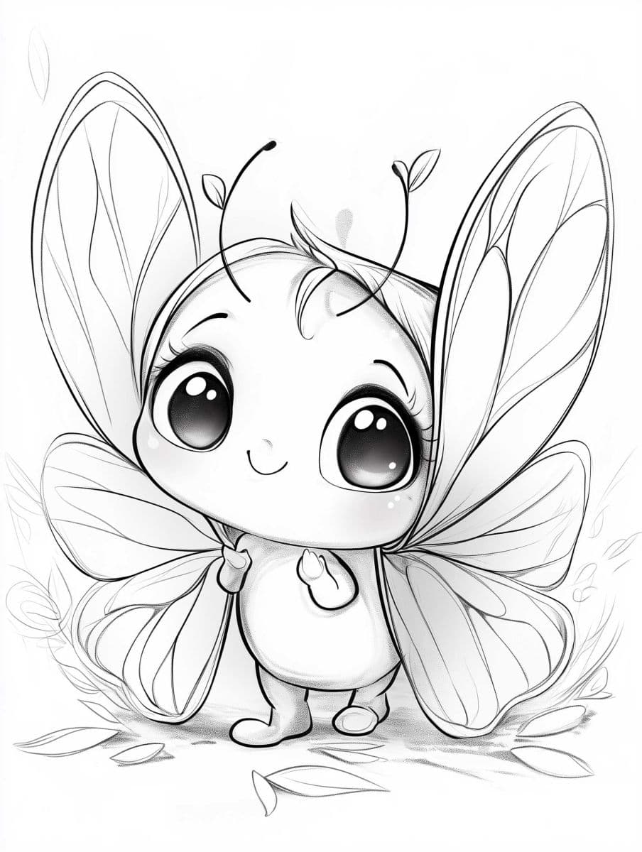 Картинка за оцветяване на сладка пеперуда